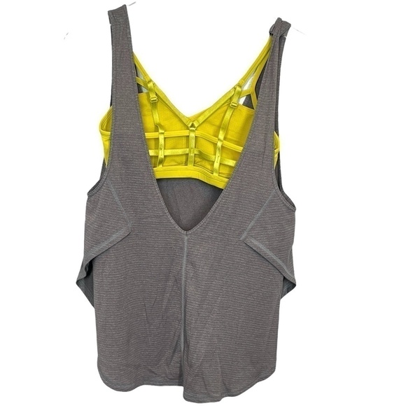 Lululemon Two Piece Seek the Heat Tank/Bra Heathered Slate/Pear Size 6 - Picture 7 of 14